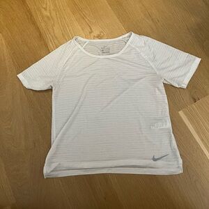 Nike White Dri-FIT Striped Tee